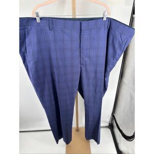 Bonobos Tollegno 1900 Italian Wool Windowpane Dress Pants 52x30 Straight